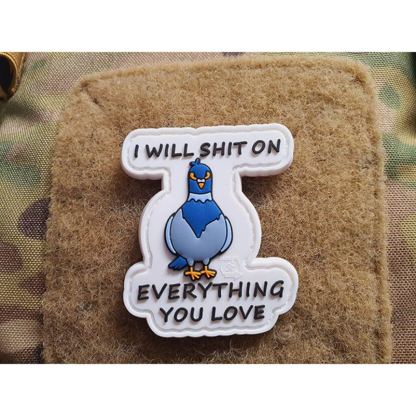 Gumová nášivka Jackets to Go I will shit on everything you love - farebná