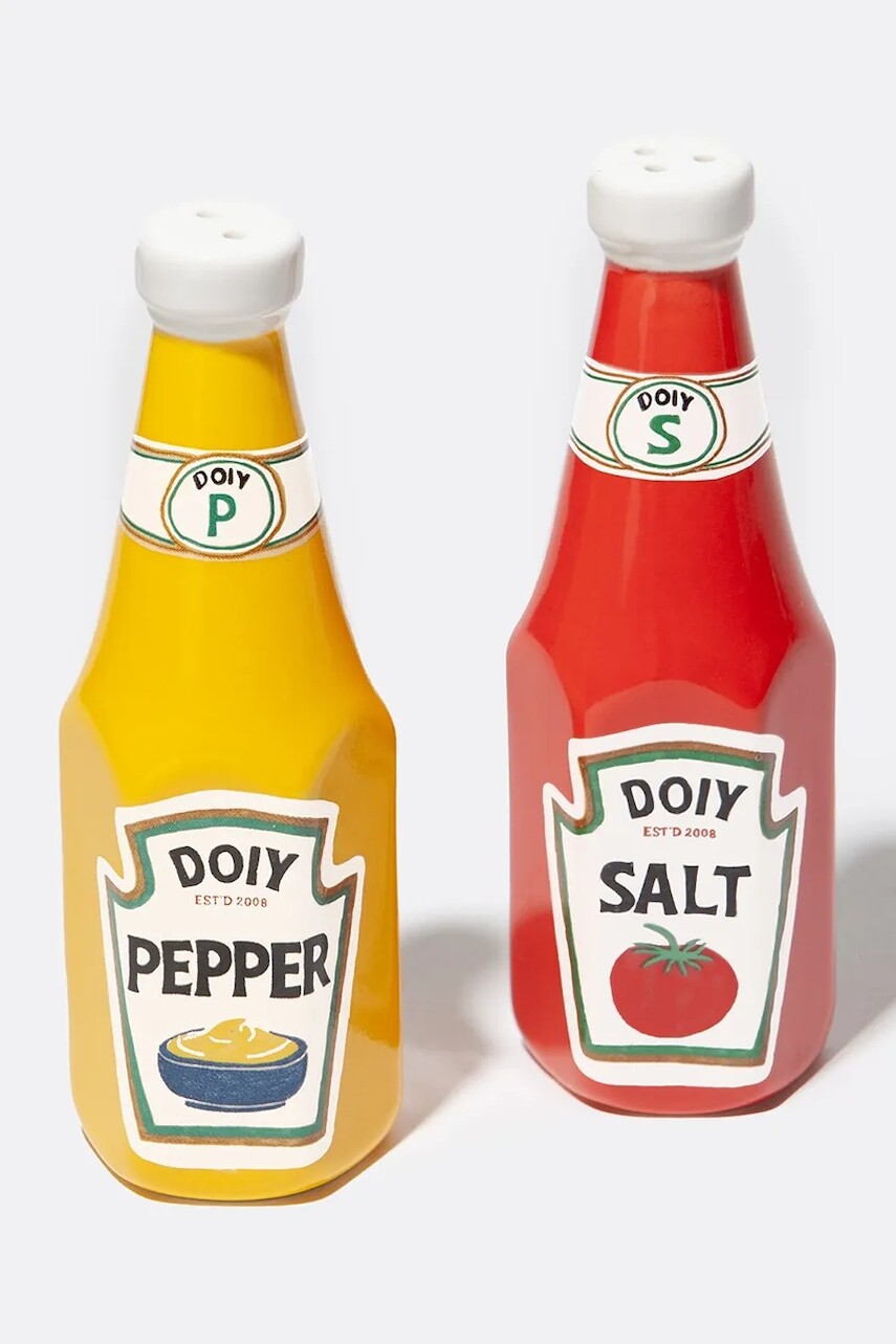 Soľnička a korenička DOIY orner shop, Ketchup Mustard