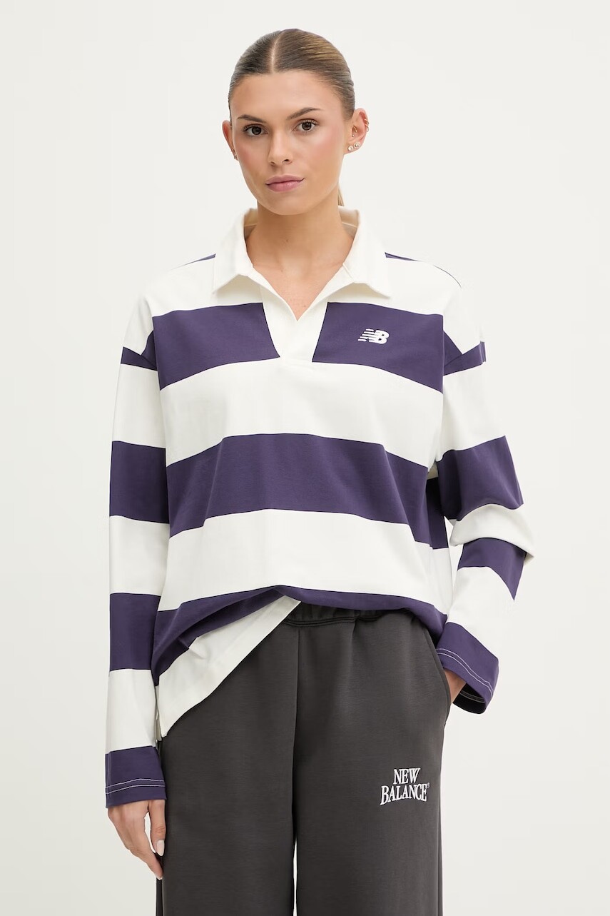 New Balance dlhý rukáv dámsky bavlnený Rugby