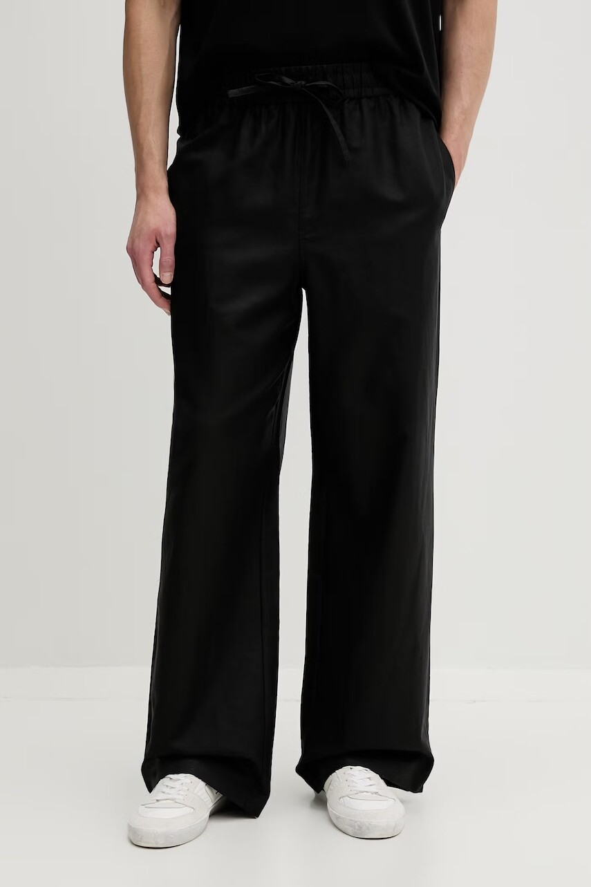Karl Lagerfeld Jeans nohavice pánske s ľanom