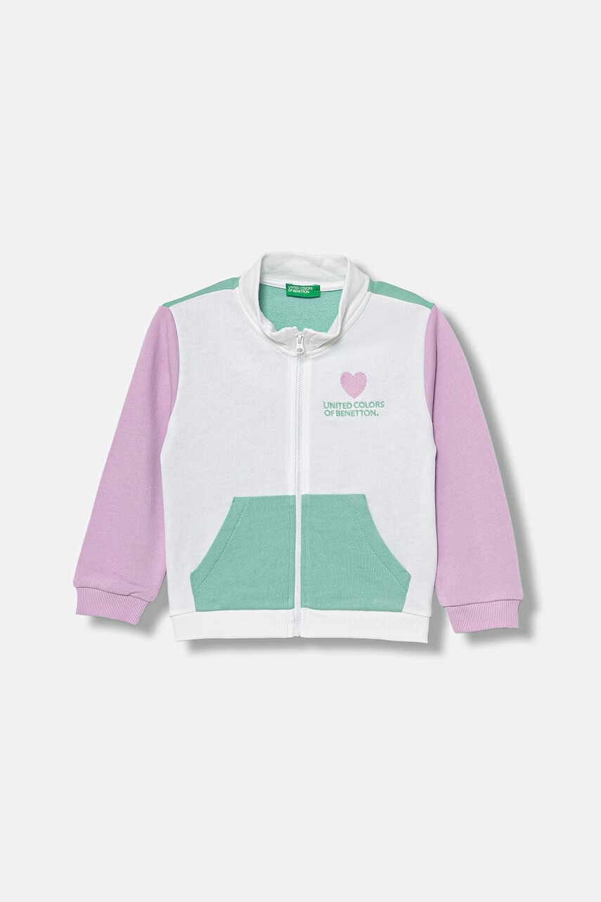 Detská bavlnená mikina na zips United Colors of Benetton