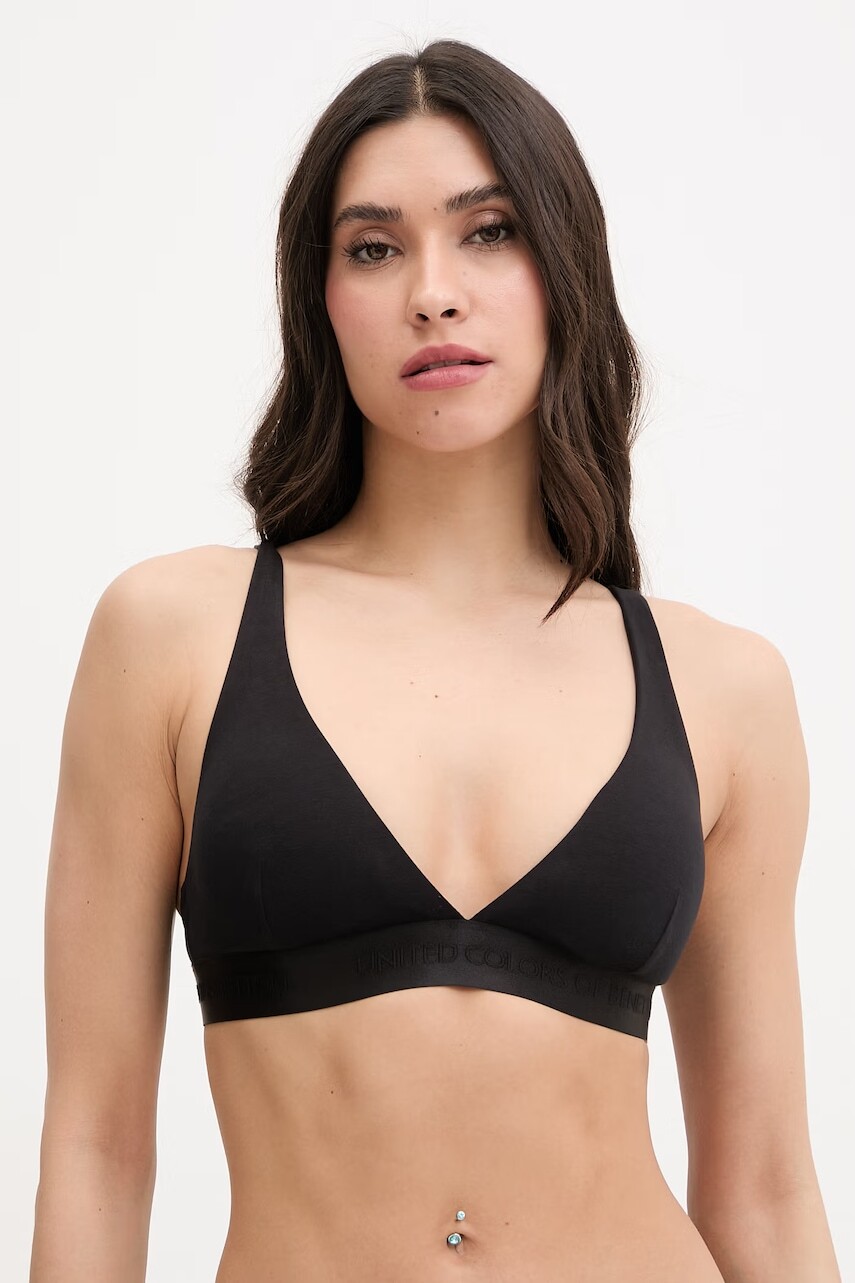 Podprsenka plunge United Colors of Benetton bavlnená s elastanom