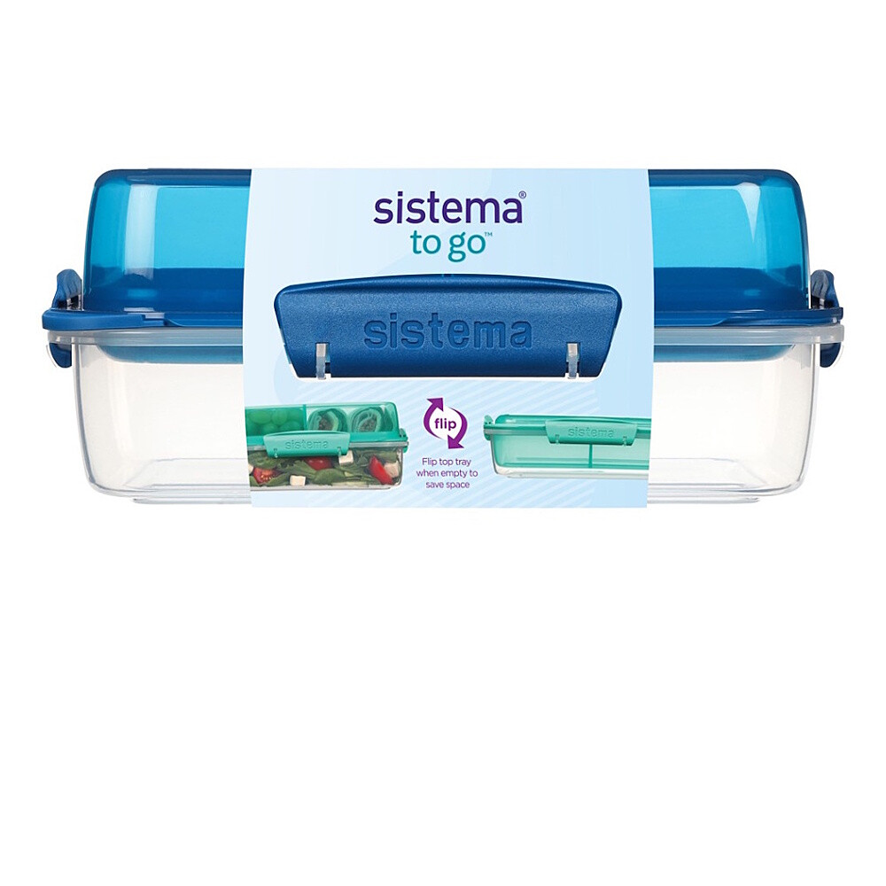 SISTEMA To go krabička na obed flip and nest modrá 1,8 l