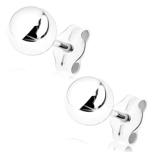 Zlaté náušnice 9K guľôčky z bieleho zlata, 5 mm