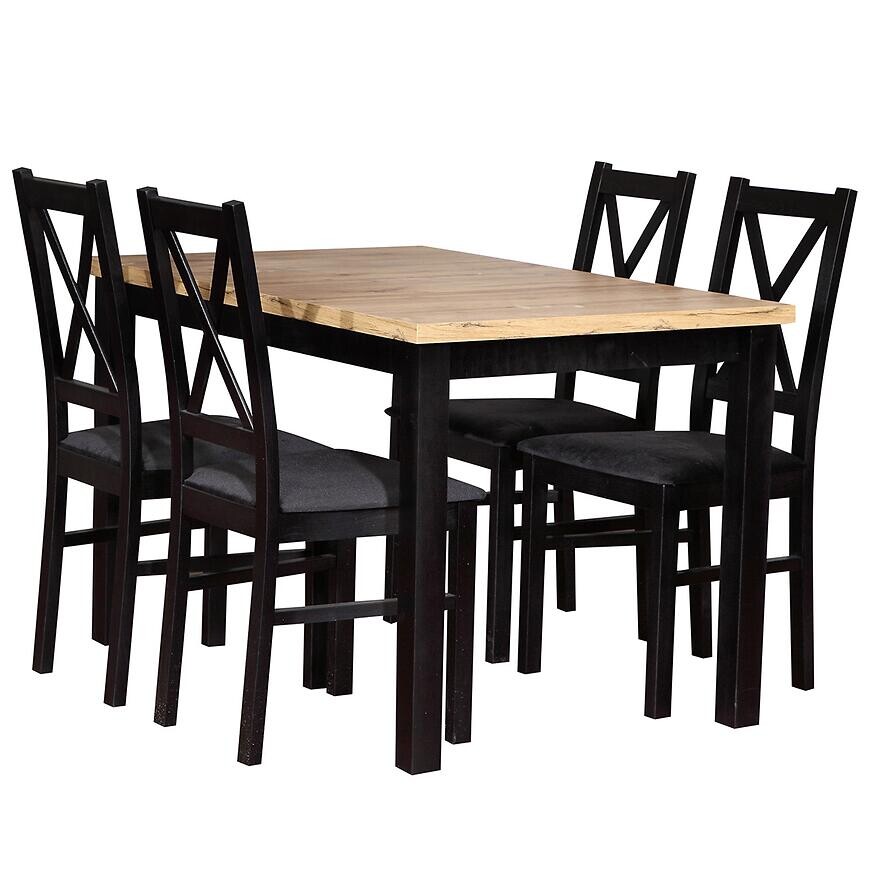 Jedálenská zostava Mona 1+4 Artisan/Čierna