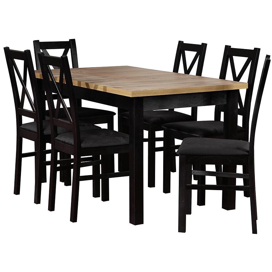 Jedálenská zostava Alia 1+6 Artisan/Čierna