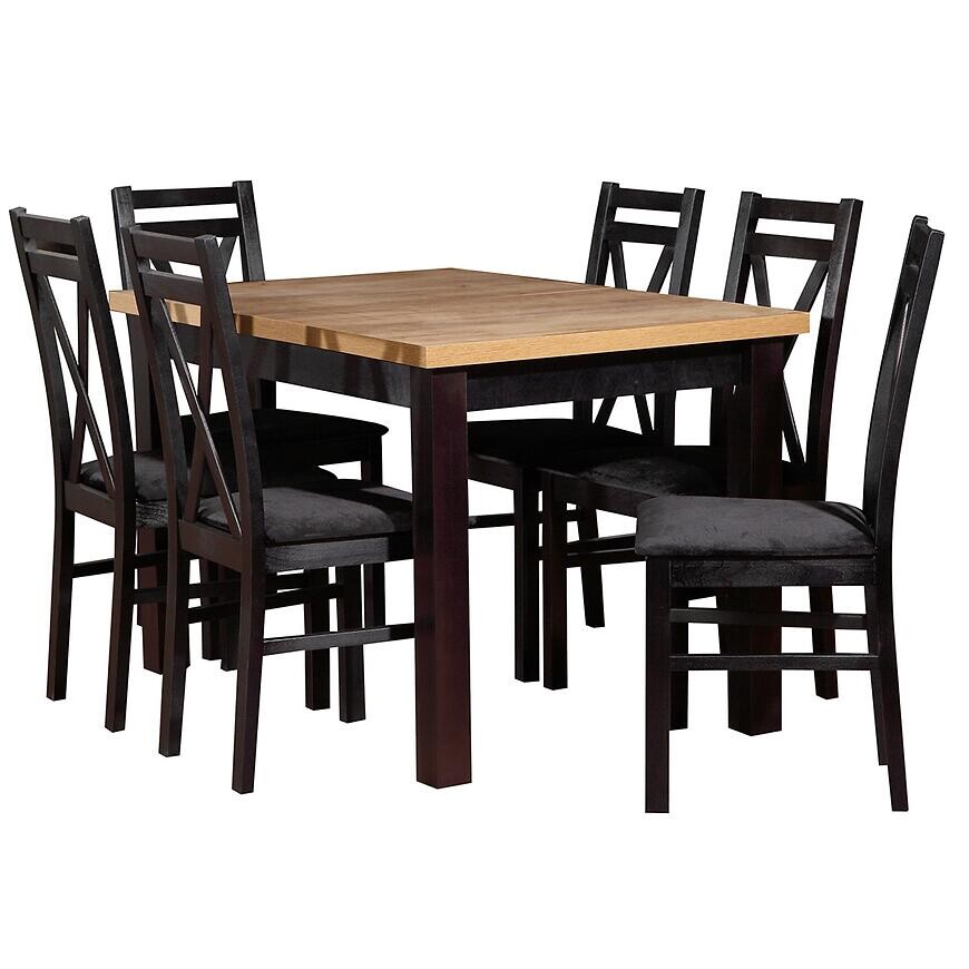 Jedálenská zostava Artemida 1+6 Wotan/Čierna