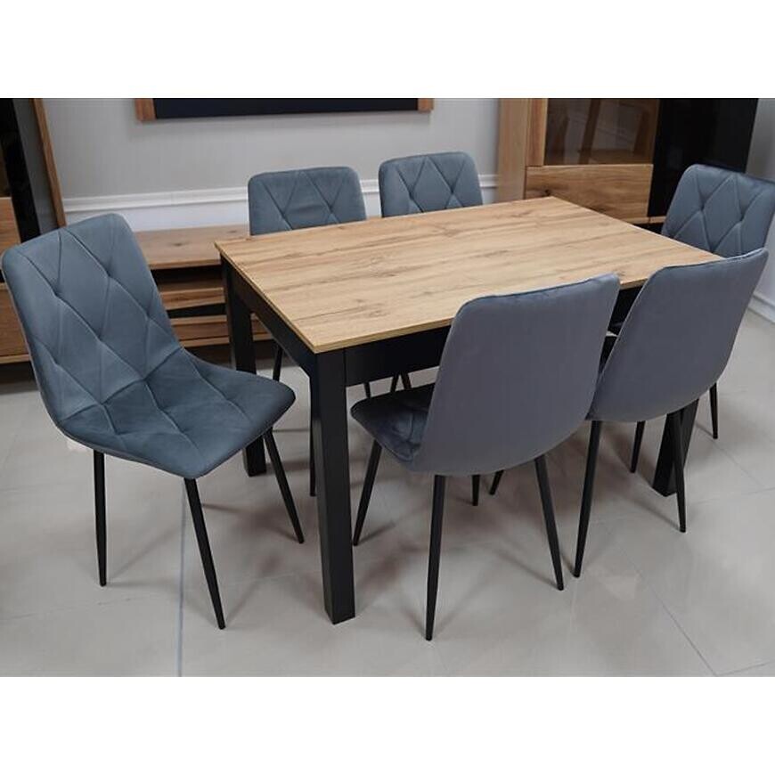 Jedálenská zostava Łukasz 1+6 Wotan/Čierna