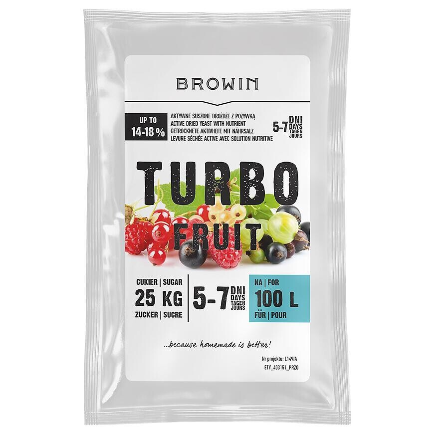 Liehovarnícke kvasnice turbofruit 5-7dní 100 l - 160 g