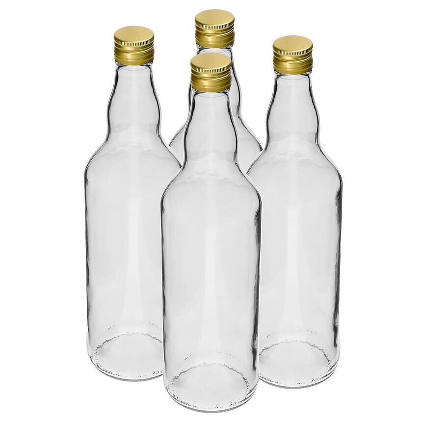 Fľaša 700 ml na alkohol s uzáverom na závit - 4 ks
