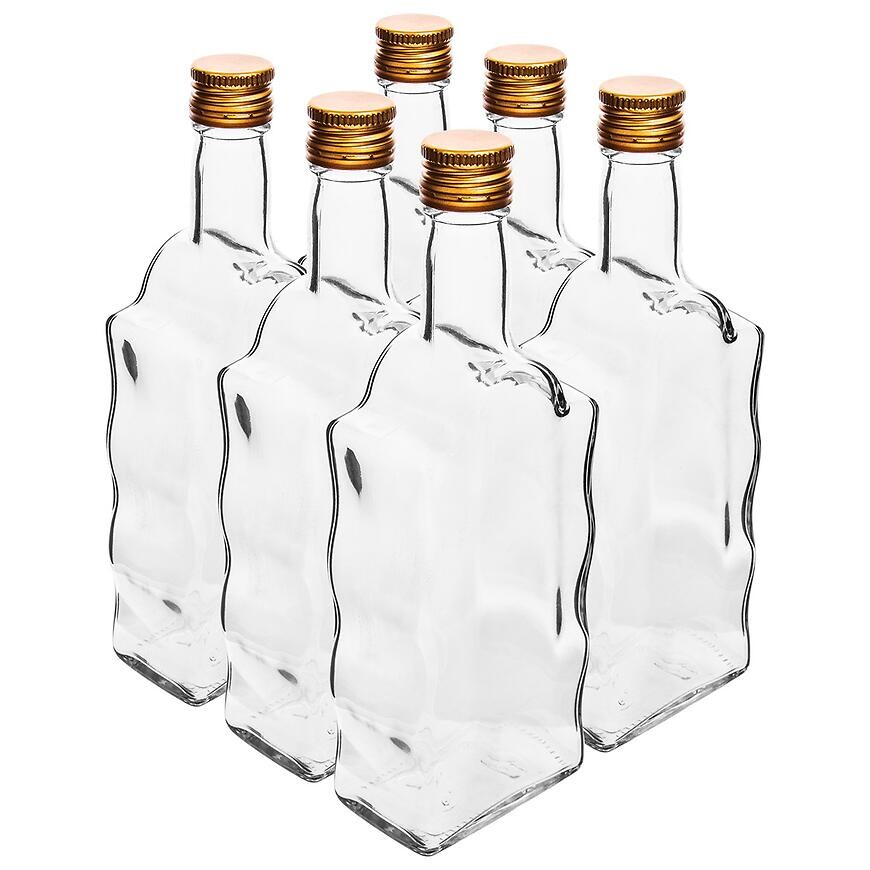 Fľaša kláštorná 500 ml s uzáverom na závit, biela  - 6 ks