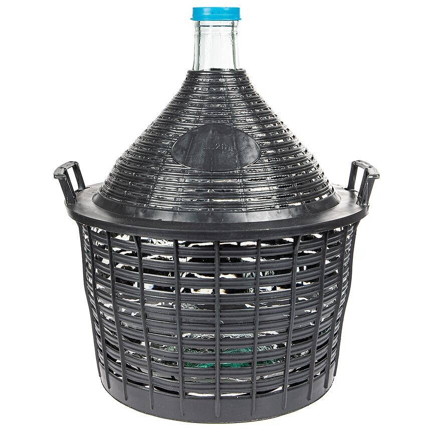 Demižón na víno 20 l v plastovom košíku