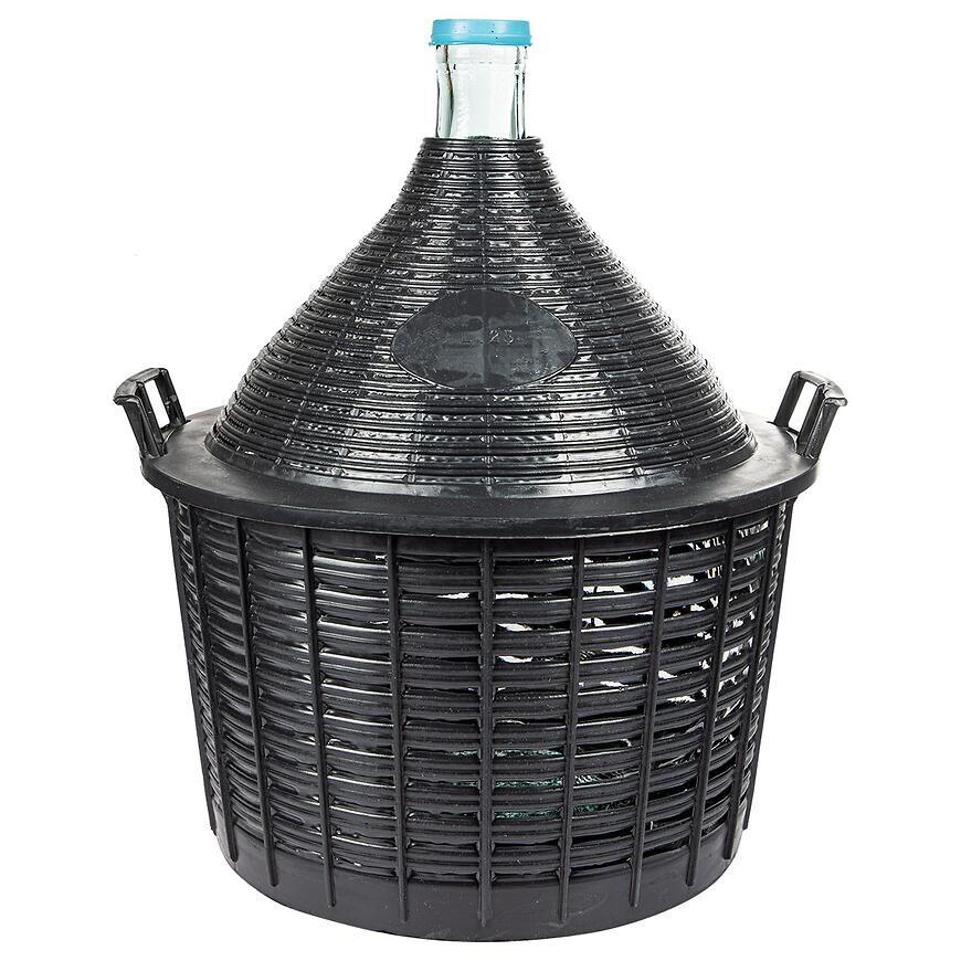 Demižón na víno 25 l v plastovom košíku