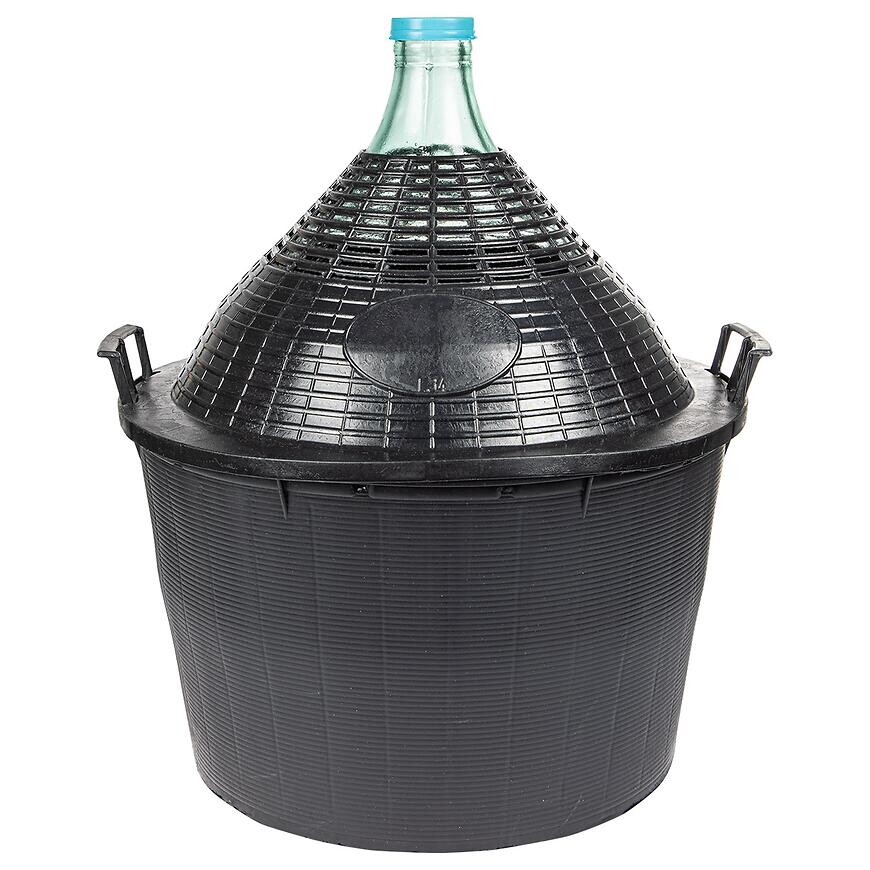 Demižón na víno 34 l v plastovom košíku