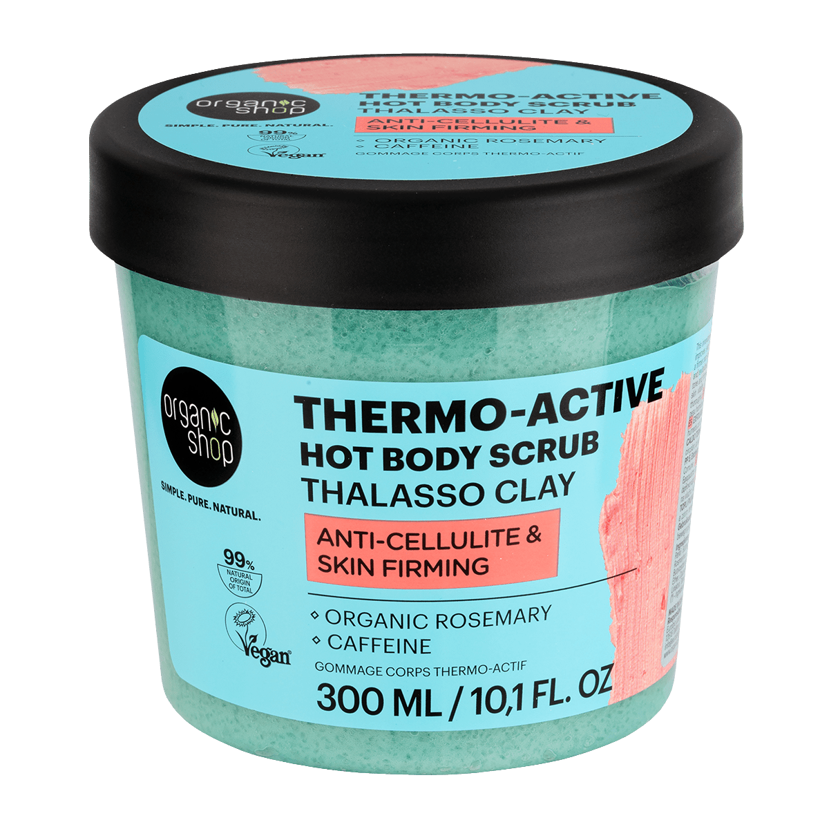 ORGANIC SHOP Thalasso Thermo-Active hrejivý telový peeling s ílom 300 ml