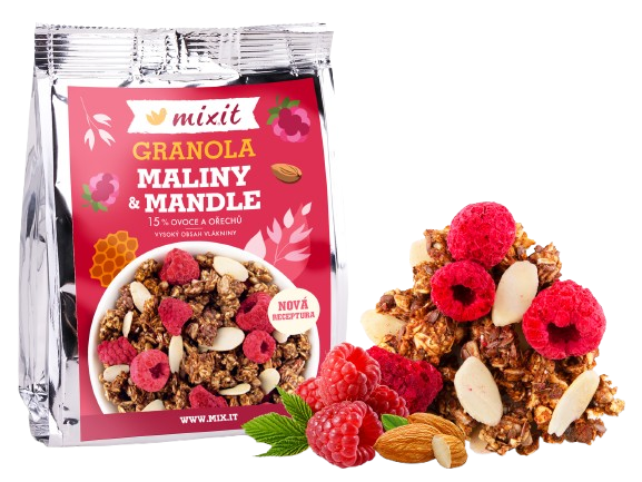 MIXIT Granola z pece do vrecka - Maliny a mandle 70 g
