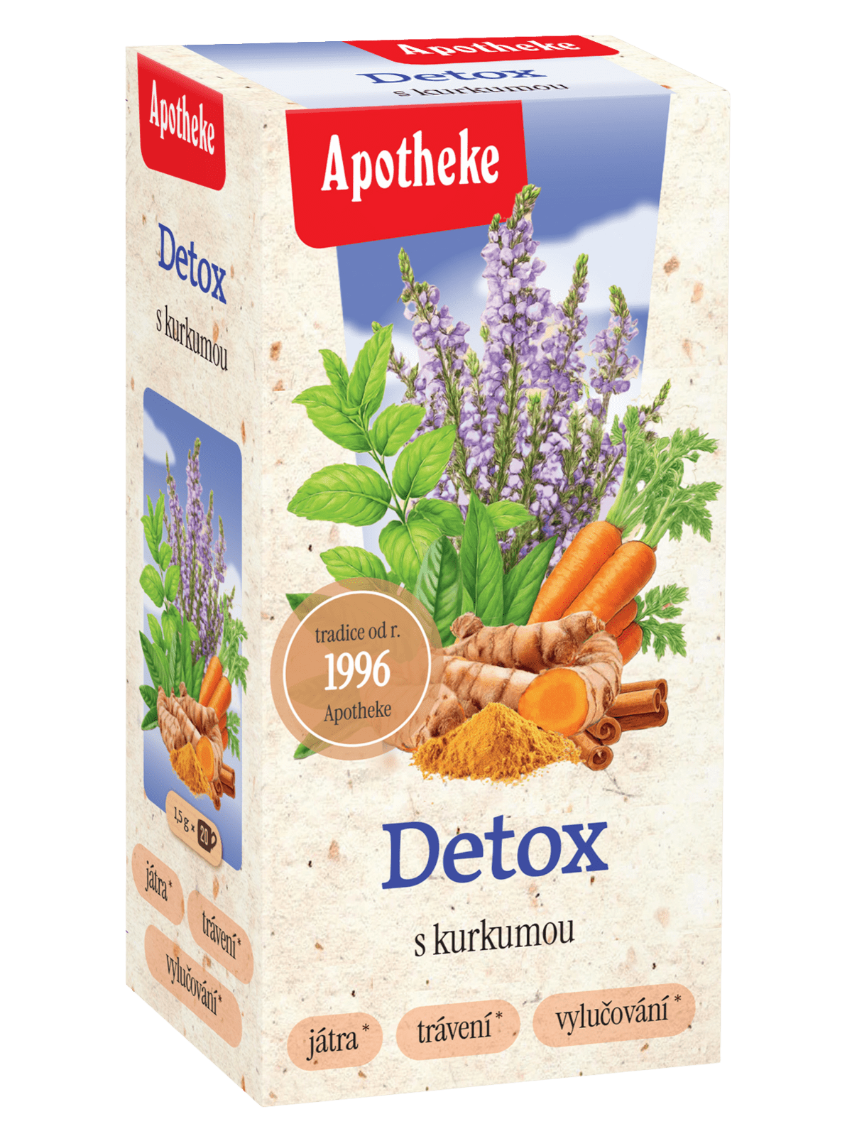 APOTHEKE Čaj Detox s kurkumou 20 x 1.5 g