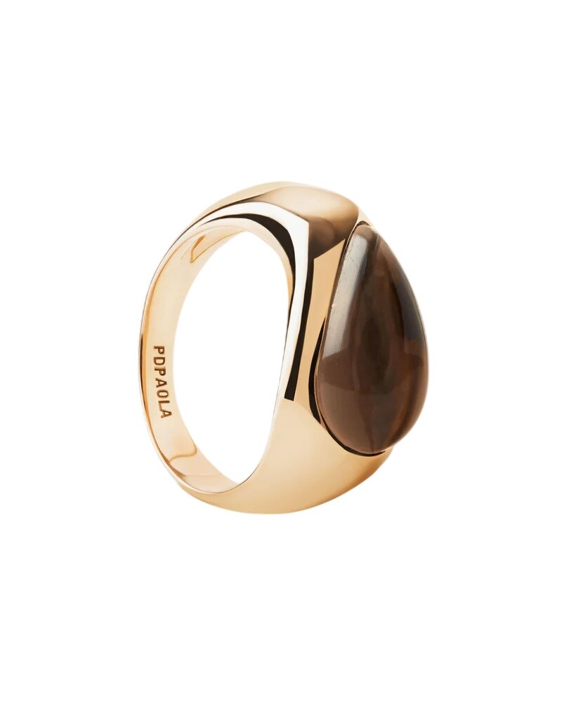 PDPAOLA Pozlátený prsteň so záhnedou Luna AN01-E96 52 mm