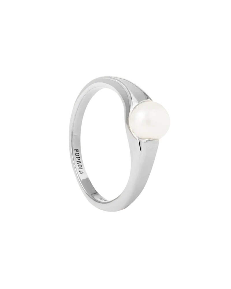 PDPAOLA Strieborný prsteň s pravou perlou La Perla Maris AN02-F02 54 mm