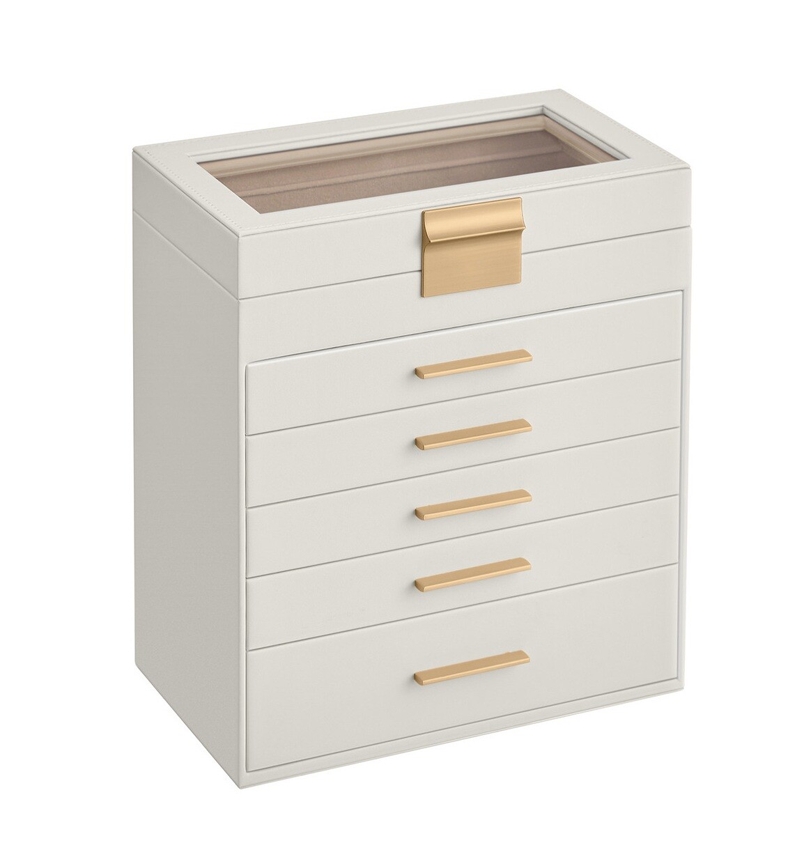 Troli Luxusná šesťposchodová krémová šperkovnica JBC171W01