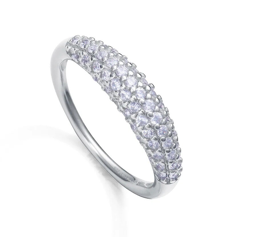 Viceroy Trblietavý strieborný prsteň s kubickými zirkónmi Elegant 9125A0 56 mm