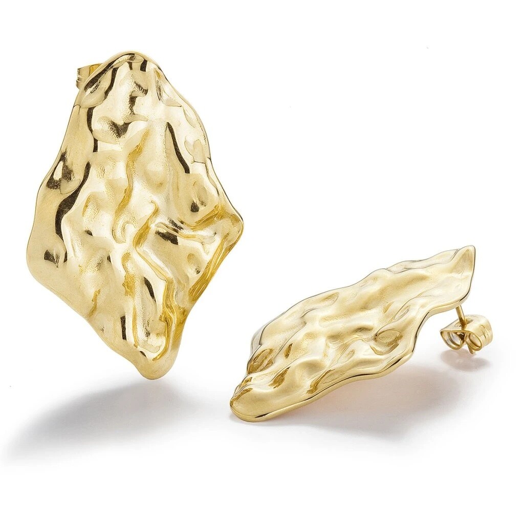 Evolution Group Elegantné visiace náušnice z pozlátenej ocele SELIRA gold