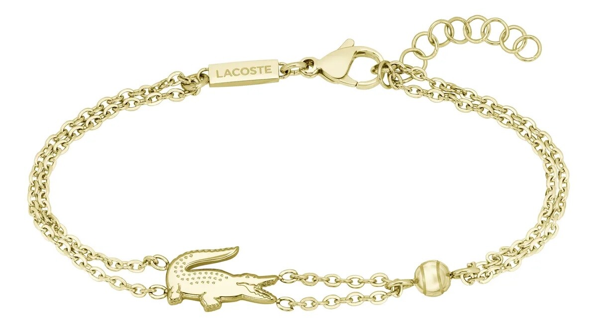 Lacoste Dvojitý pozlátený náramok Crocodile 2040581