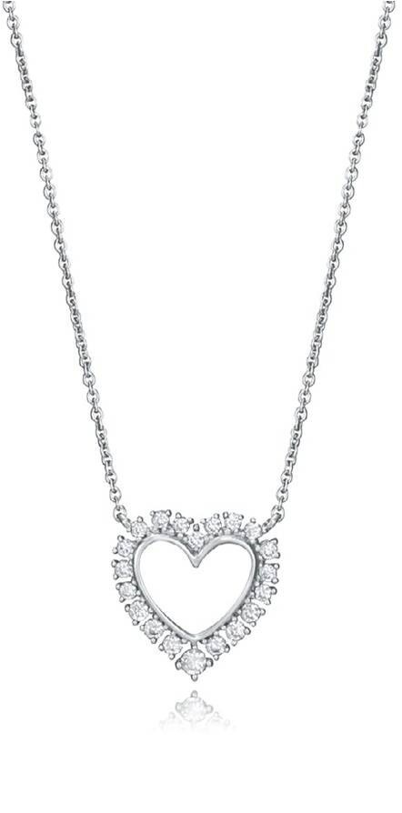 Viceroy Strieborný dámsky náhrdelník Srdce so zirkónmi 7118C000-38