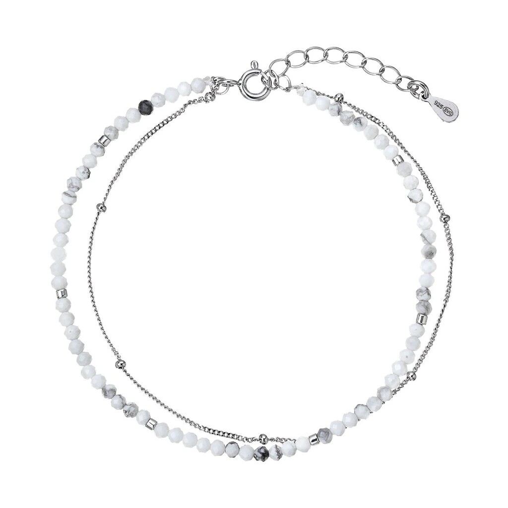 Evolution Group Dvojitý strieborný náramok s howlitmi 13114.1