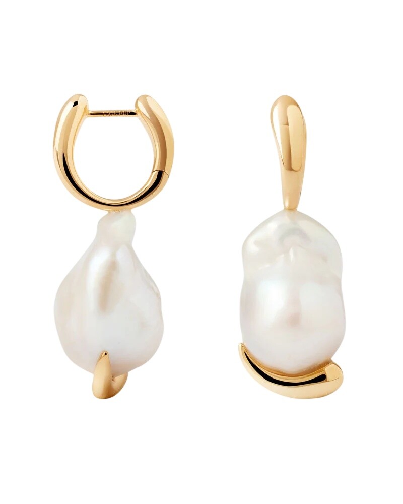 PDPAOLA Luxusné náušnice s barokovou perlou La Perla Marea AR01-G53-U