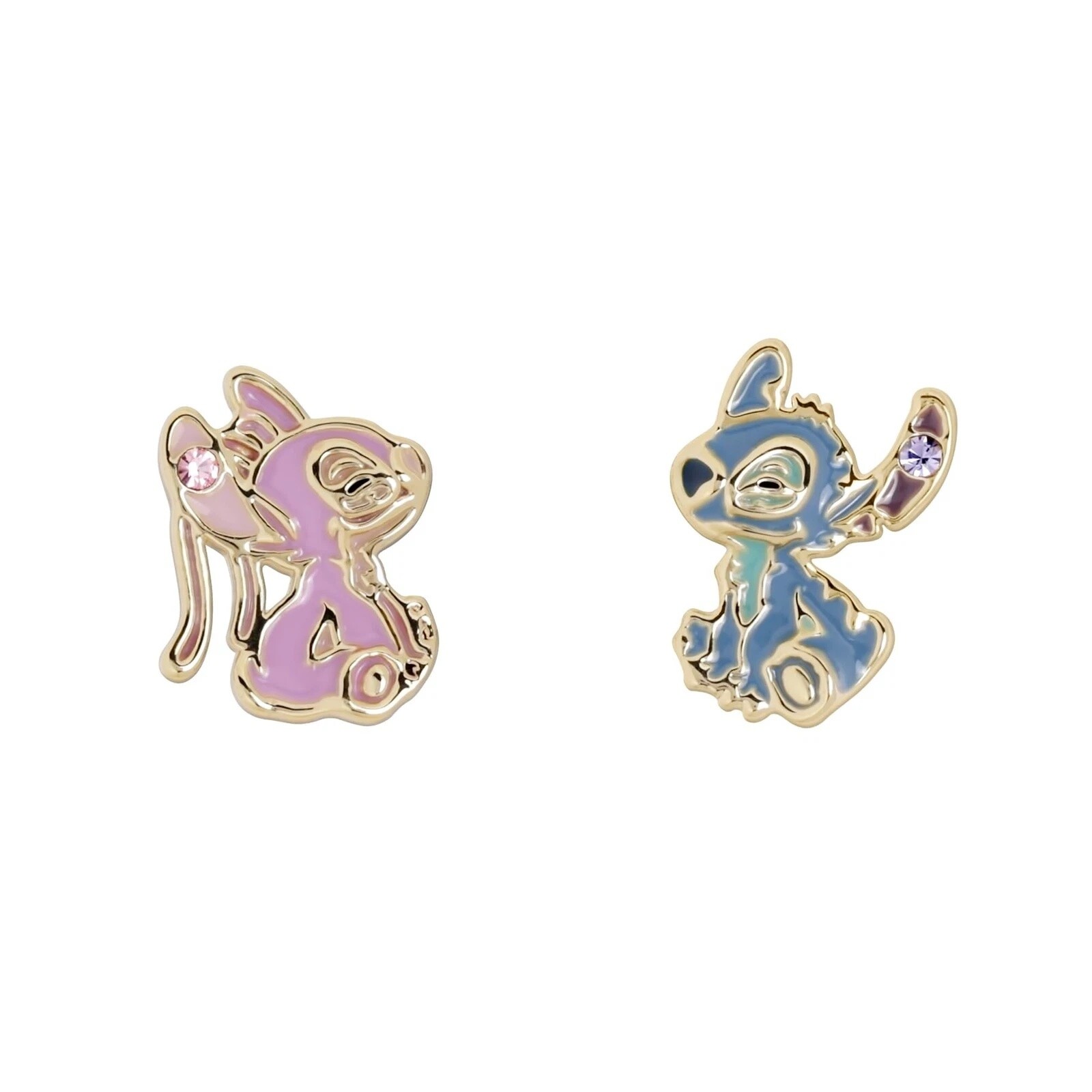 Disney Pozlátené asymetrické náušnice Angel a Stitch EF01504YRML.PH