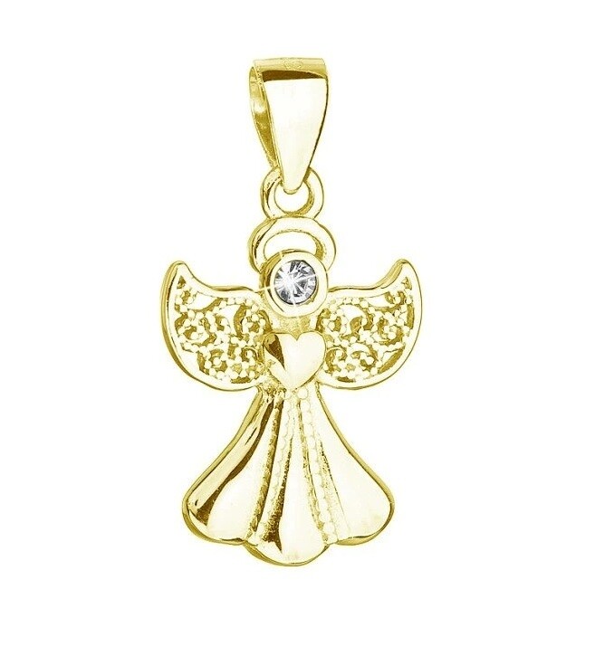 Evolution Group Pozlátený prívesok s kryštálom Swarovski Anjelik 34262.1