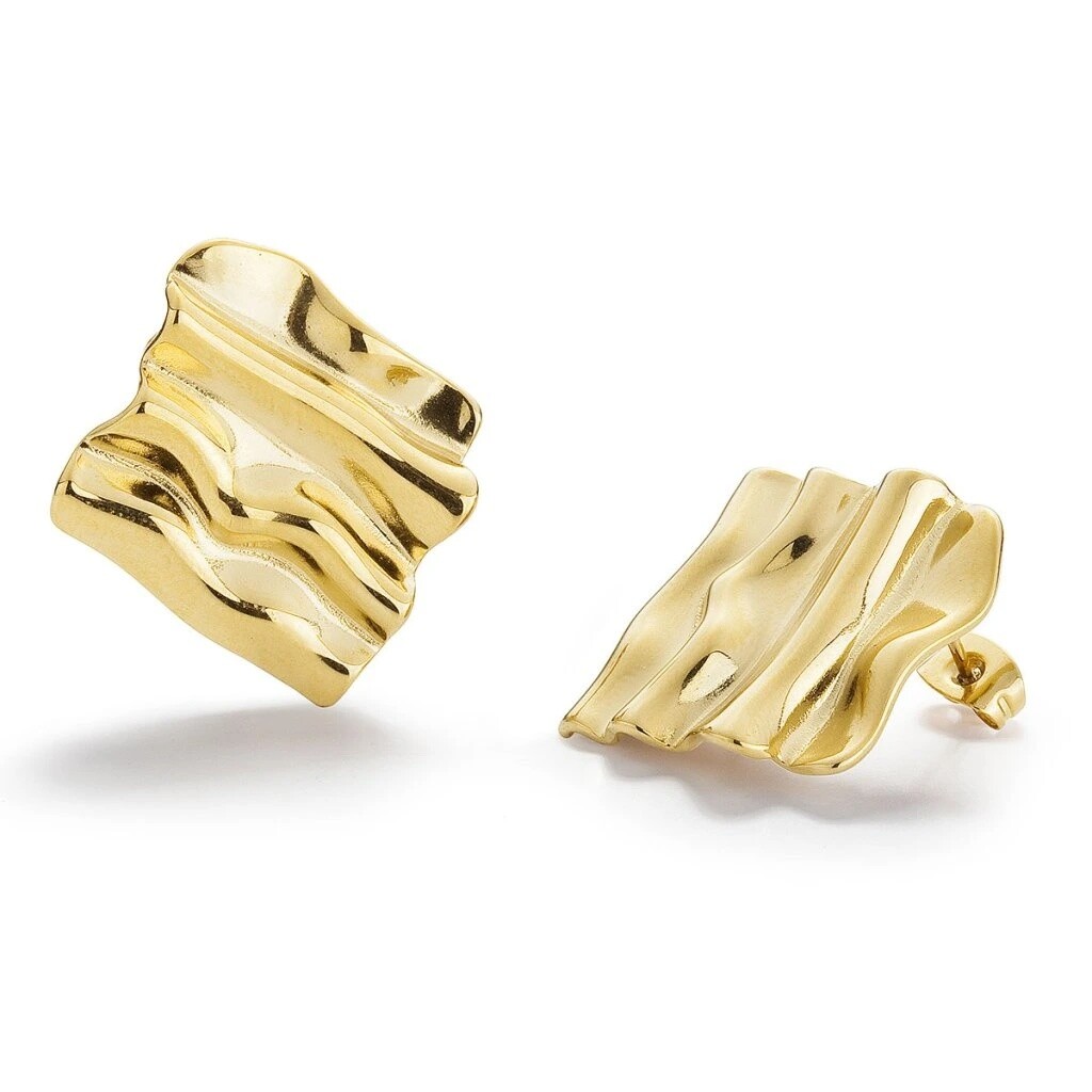 Evolution Group Štýlové náušnice z pozlátenej ocele LHEA gold