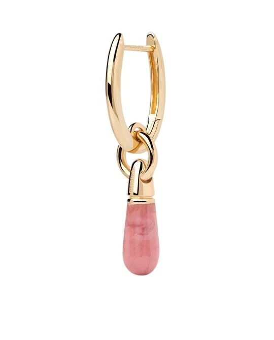 PDPAOLA Pozlátená single náušnice s rodochrozitom Jupiter PG01-397-U