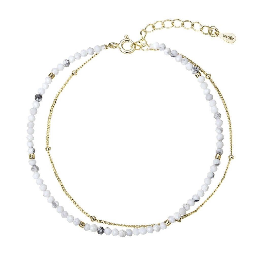 Evolution Group Dvojitý pozlátený náramok s howlitmi 13114.1