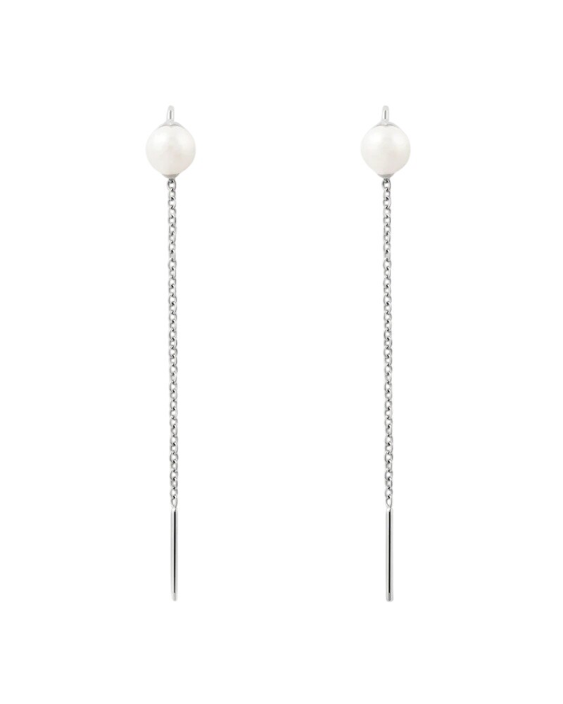 PDPAOLA Strieborné retiazkové náušnice La Perla LYRA AR02-G57-U