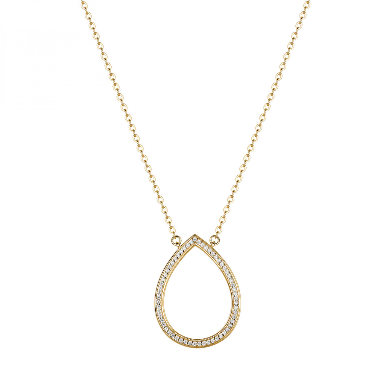 Rosato Jemný pozlátený náhrdelník s kubickými zirkónmi Kvapka Sofia RZSO06