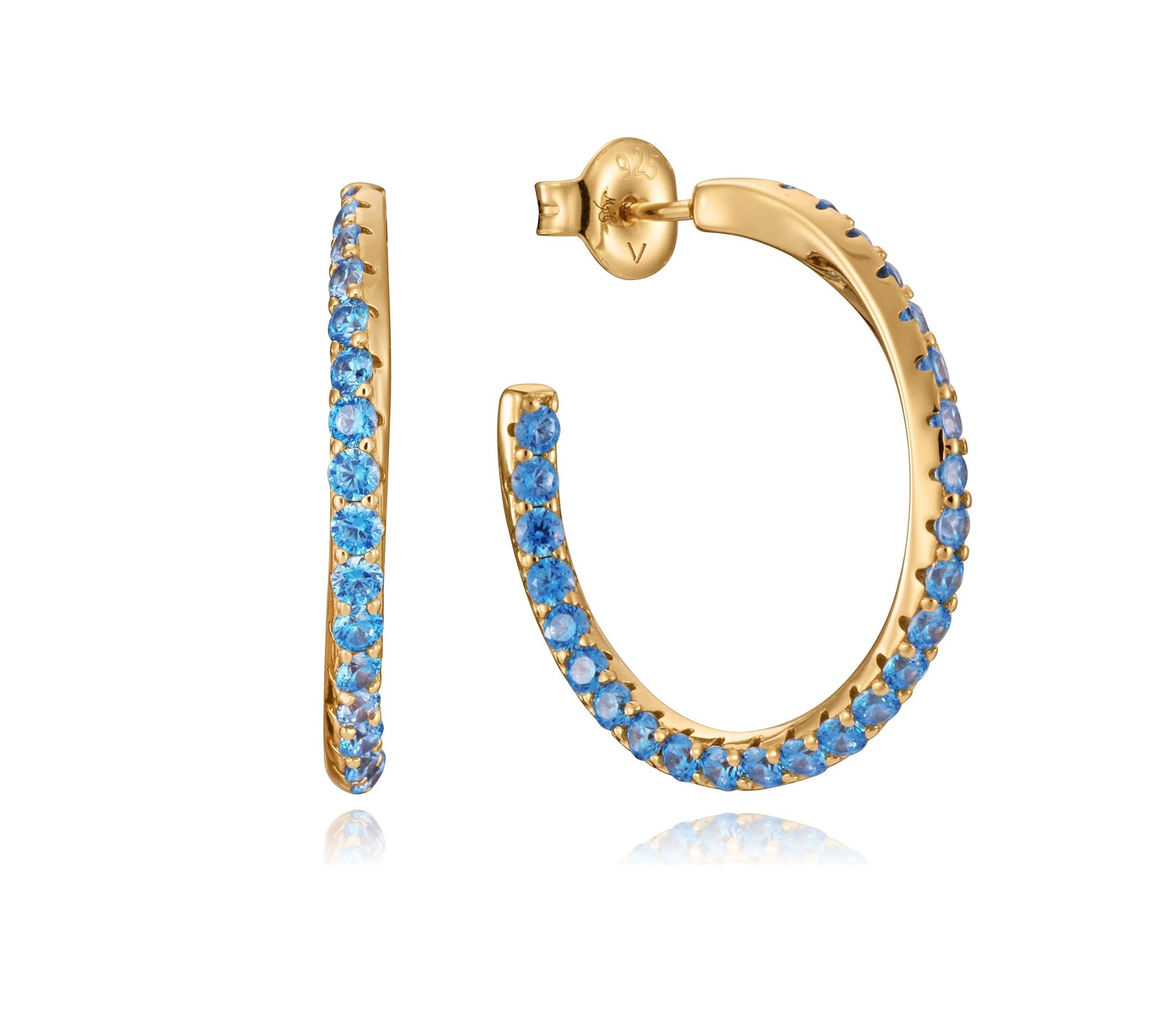 Viceroy Pozlátené kruhy s modrými zirkónmi Elegant 13135E100-33