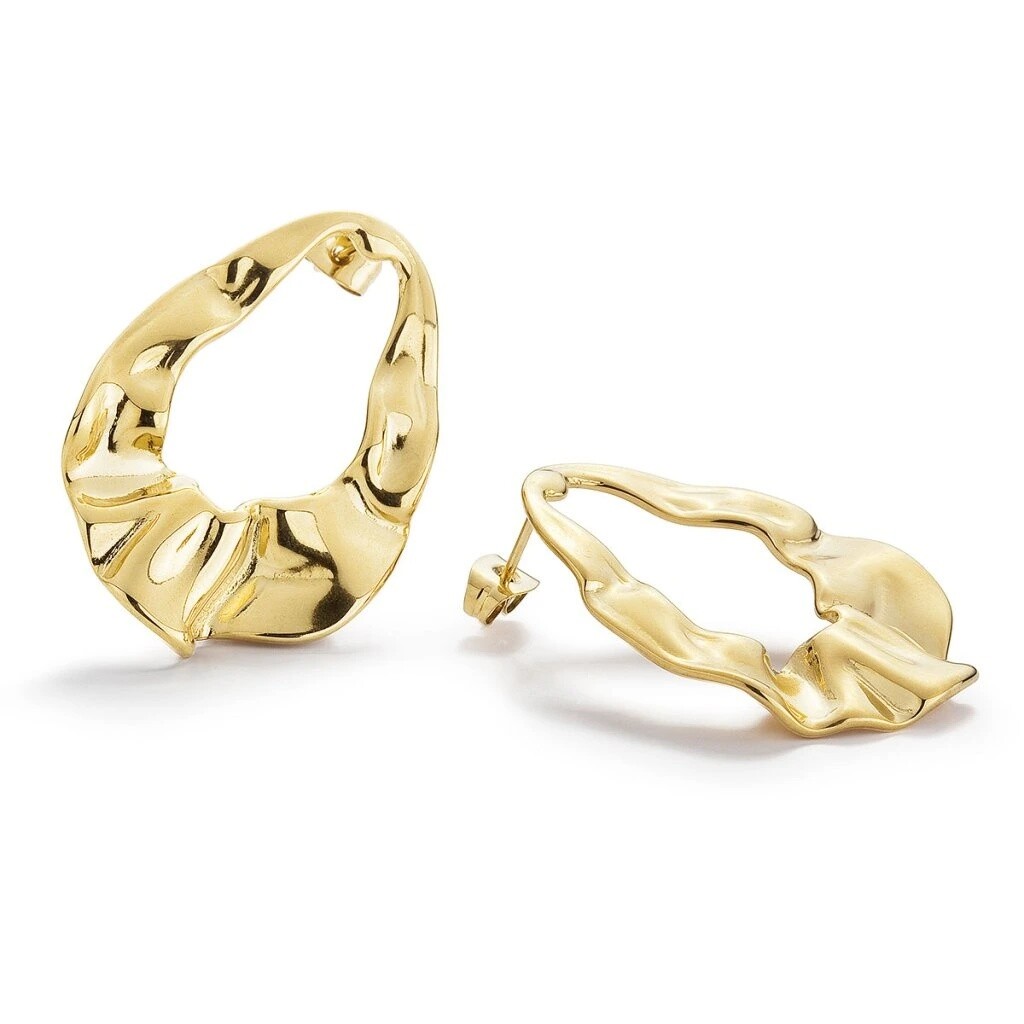 Evolution Group Výrazné náušnice z pozlátenej ocele ISYRA gold