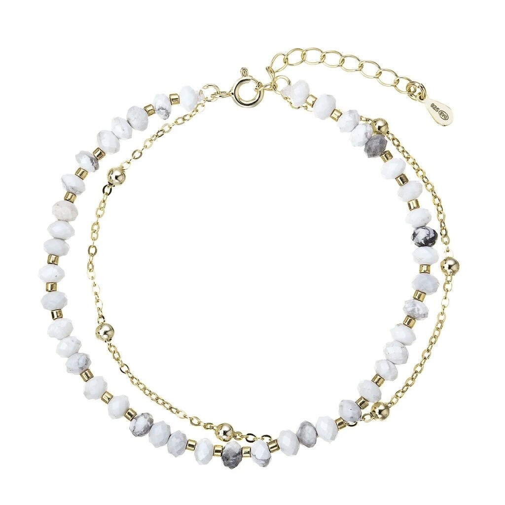 Evolution Group Dvojitý pozlátený náramok s howlitmi 13115.1