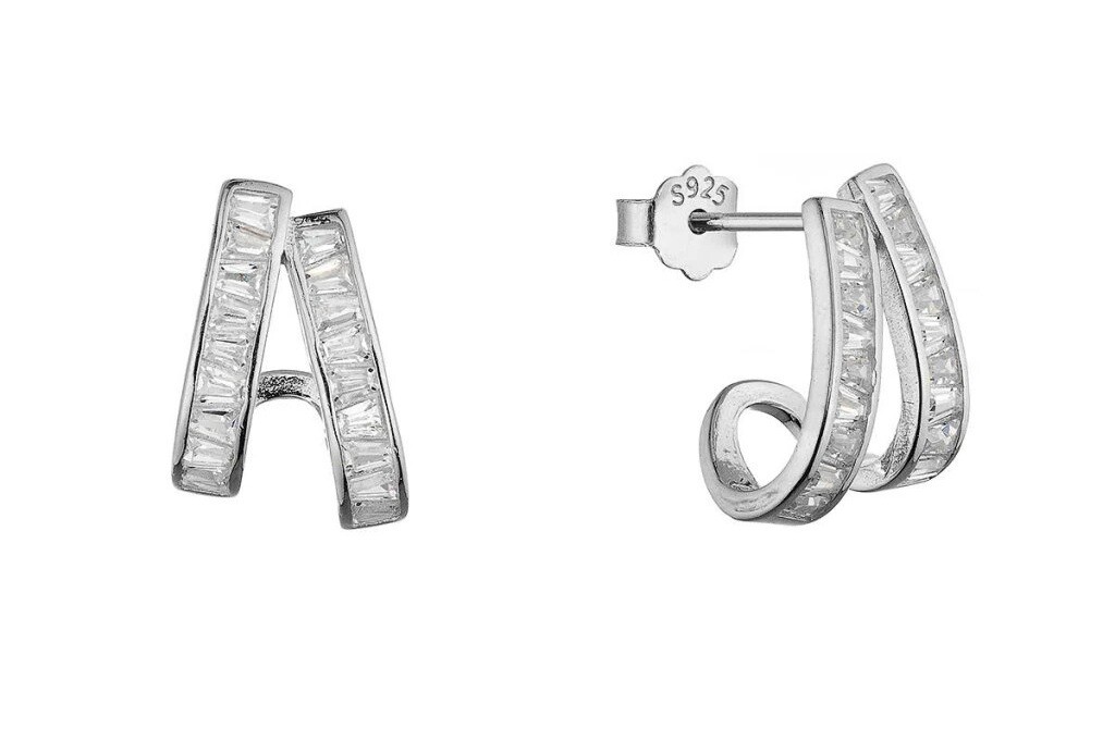 Evolution Group Elegantné strieborné náušnice so zirkónmi 11772.1