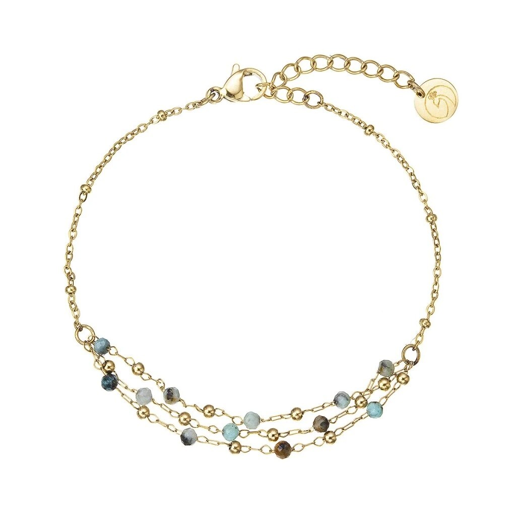 Evolution Group Pozlátený oceľový náramok s africkým tyrkysom 43105.3