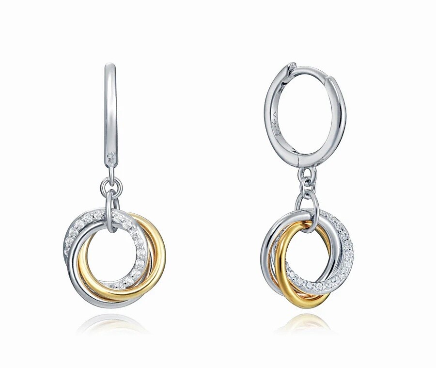 Viceroy Bicolor strieborné visiace náušnice Elegant 13033E100-39