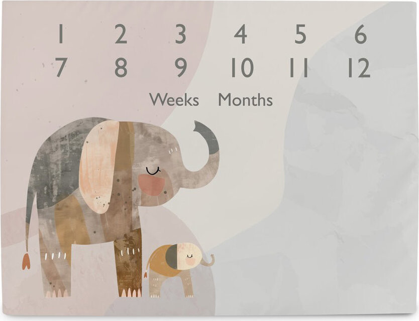 CEBA Podložka na focení Basic Elephant Family 92 × 72 cm