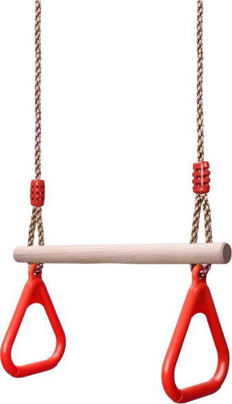 Kruzzel 25383 Dřevěná hrazda s plastovou rukojetí, červená