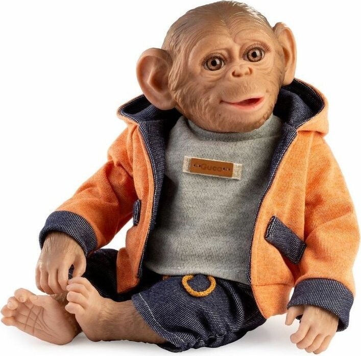 Guca 986 Reborn Opička - realistická opička miminko s měkkým látkovým tělem - 32 cm