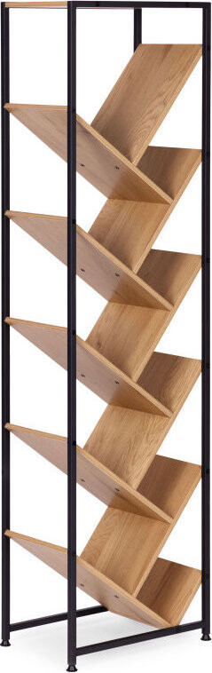 ModernHome SJ4027150TL Geometrický regál na knihy, 10 polic, světlý dub