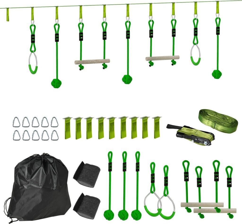 Aosom Překážková dráha Ninja PROFI, zelená