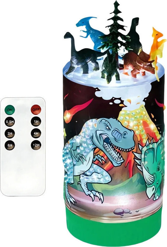 LEAN Toys 27396 Dinosauria LED nočná lampička, s diaľkovým ovládačom