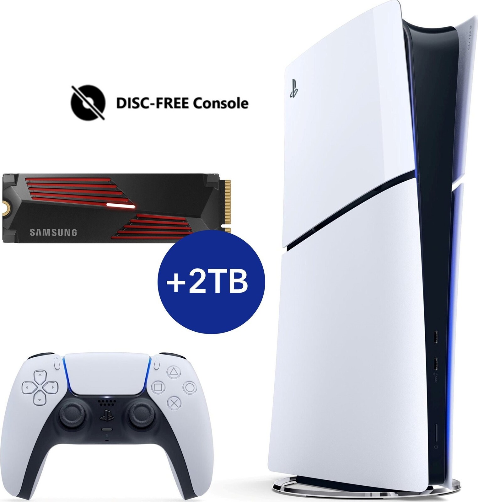 PlayStation 5 (Slim) Digital Edition – 825 GB + 2T B SSD